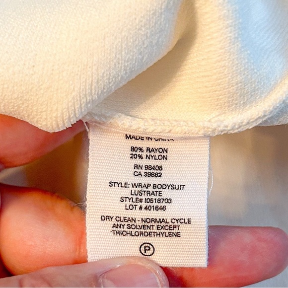 Theory Wrap Bodysuit Lustrate Jumpsuit White Small - Picture 16 of 16